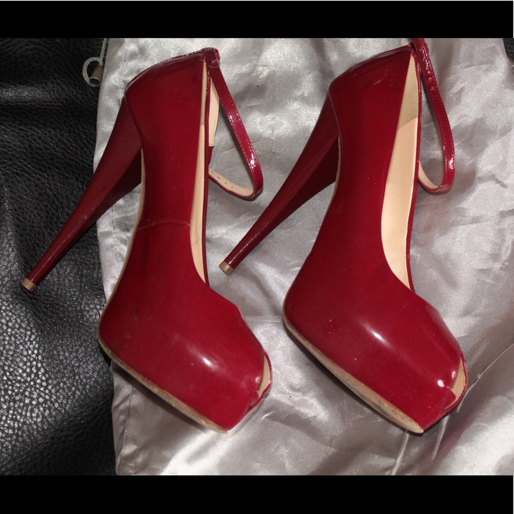 Red Patent Peep Toe Giuseppe Zanotti Heels